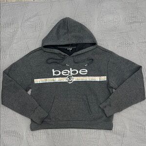 Bebe Women’s Gray Hoodie with Sequins Bebe Logo